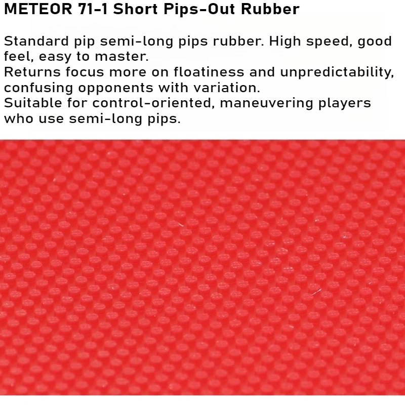 METEOR 71-1/71-2 مطاط تنس الطاولة القصير مع إسفنجة صفراء 1.5/1.8 مم للهجوم السريع/الكتلة والسحق المعتمد من ITTF #3