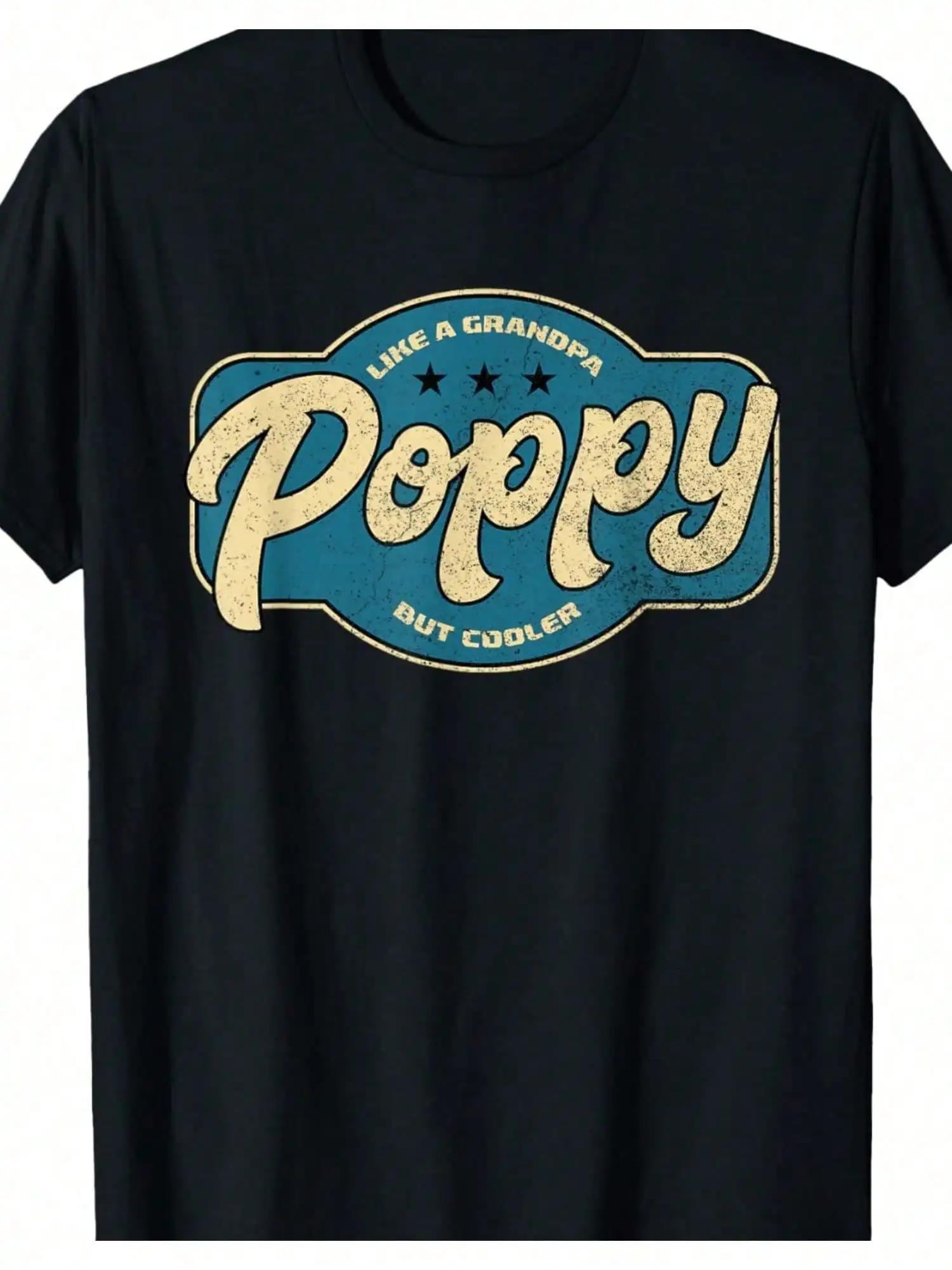 [Perfect Gift Vintage Print T-Shirt] Poppy Cooler Than Grandpa" เสื้อยืดผู้ชาย - ผ้าฝ้ายเนื้อนุ่ม, Casual Fit,