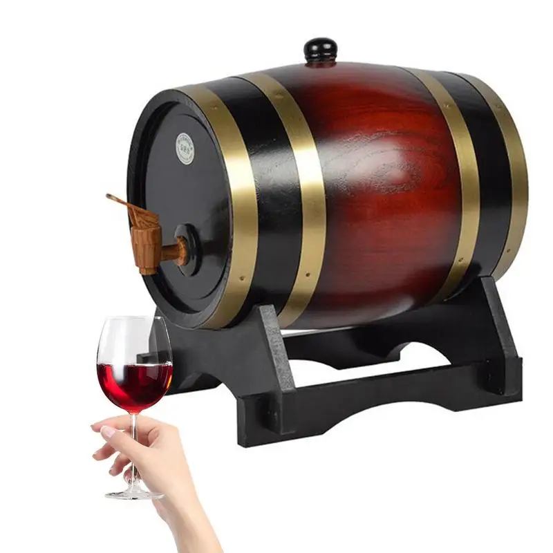 

Whiskey Barrel 1.5L And 3L Wine Dispenser Barrel Home Oak Drinking Barrel Dispenser For Liquor Spirits Beer Holds Bottle Rum