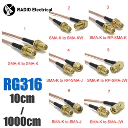 RG316 SMA to SMA/RP SMA Male Plug & Female Jack Connector RF Coaxial Jumper Pigtail Cable Wire Terminals For WIFI Wireless 3G 4G