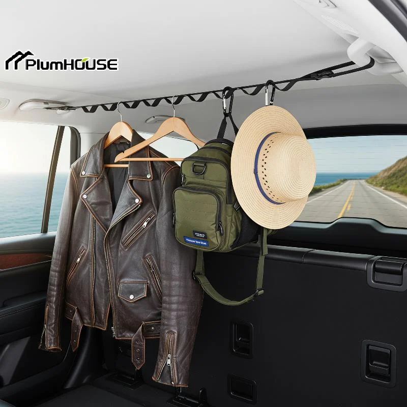 Car Clothes Drying Rope, Multi-functional Hanging Hanger For Vehicle Rear Seats, Storage And Fixing Hook