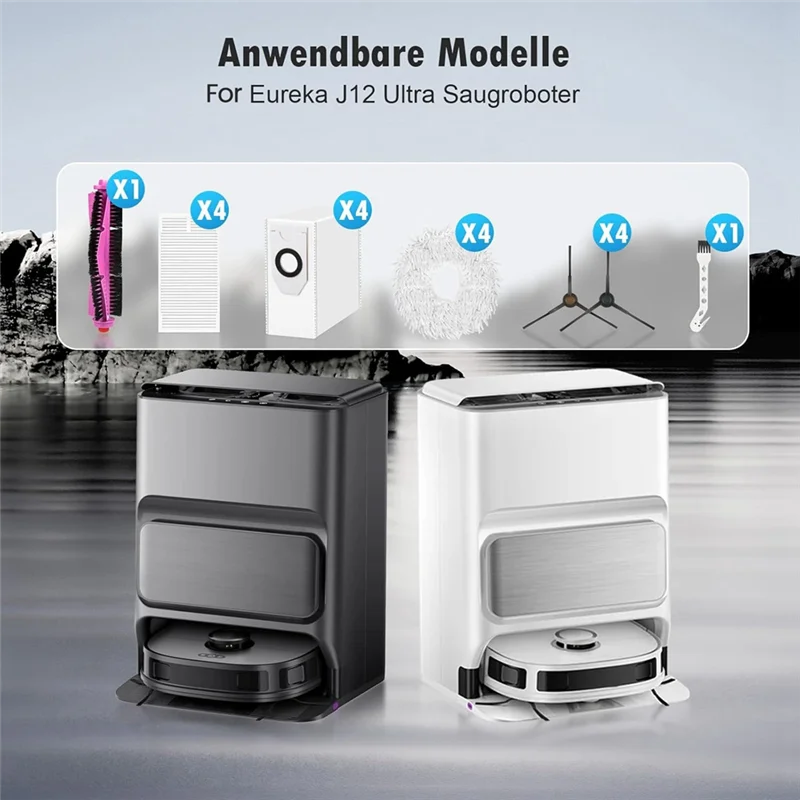 

BMBY-Replacement Parts For Eureka J12 Ultra Robot Vacuum Cleaner Main Side Brush Hepa Filter Mop Cloth Dust Bags