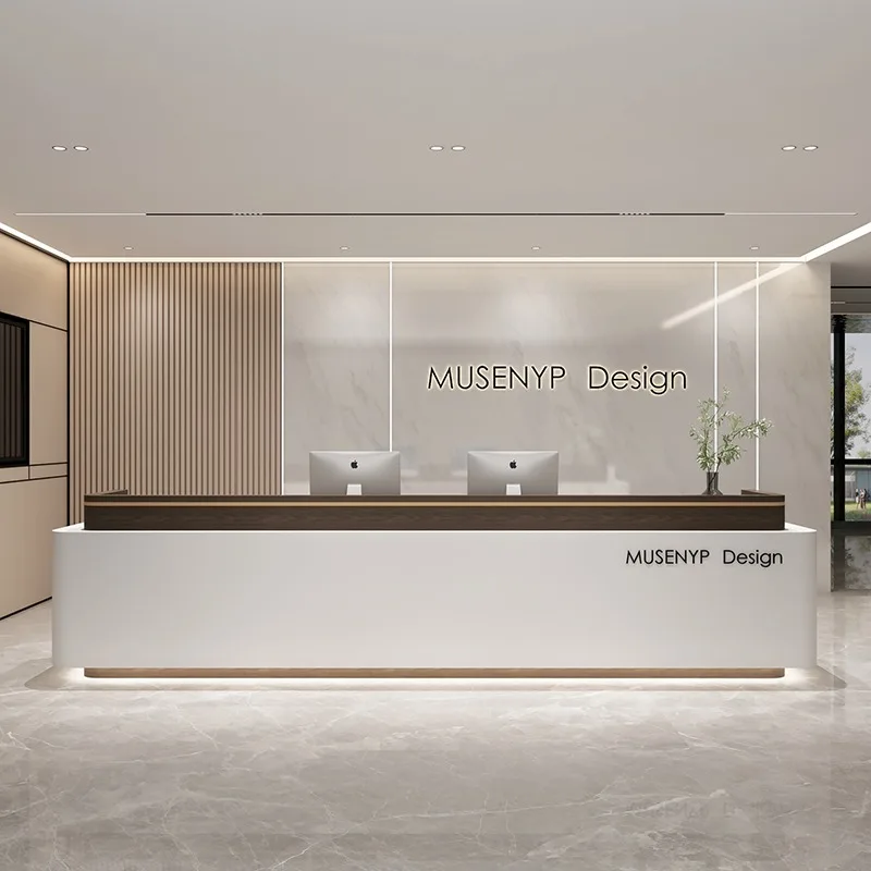 تخزين عميق مكتب الاستقبال مكتب الاستقبال الحديثة الكلاسيكية الفاخرة مكتب الاستقبال صالون تجميل أثاث مكتب الاستقبال Mostrador #6