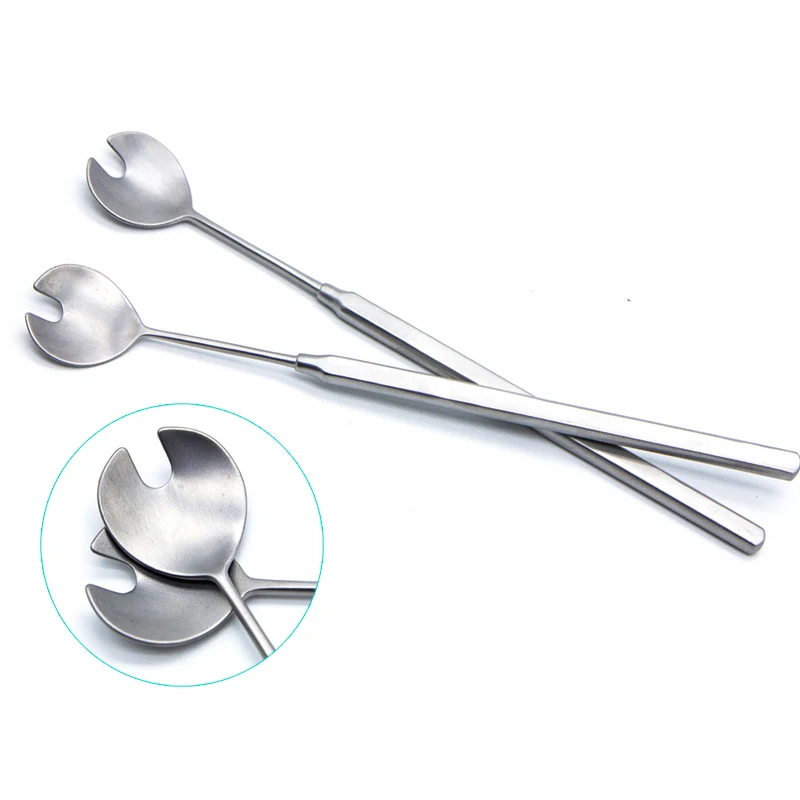 Eyeball Extractor Stainless Steel Curette Scraping Spoon Optic Nerve Spoon Microscopic Instrument Meibomian Gland Spoon Extracto