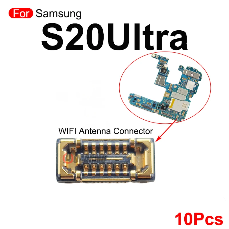 10 pces para samsung galaxy s20 ultra wifi signal antena conector lcd fpc plug placa principal cabo flexível peça de substituição