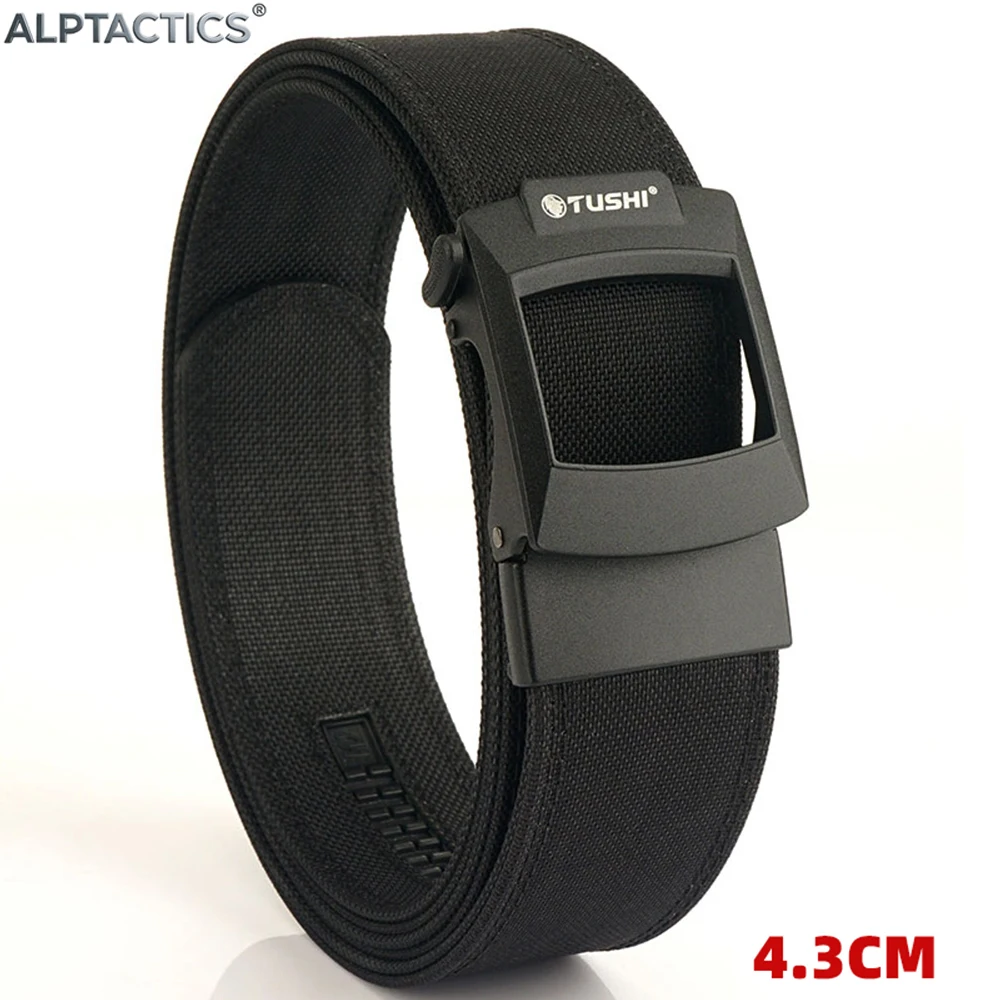 

Тактический ремень ALPTACTICS 4,3 см для мужчин, с металлической автоматической пряжкой, для военных и полицейских, из нейлона 1100D, повседневный мужской ремень для оружия