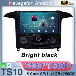 Car Radio Carplay Android 16 For Ford S Max S-MAX 2006-2015 For Ford Galaxy 2014 Bright black Auto Stereo Multimedia Player DPS