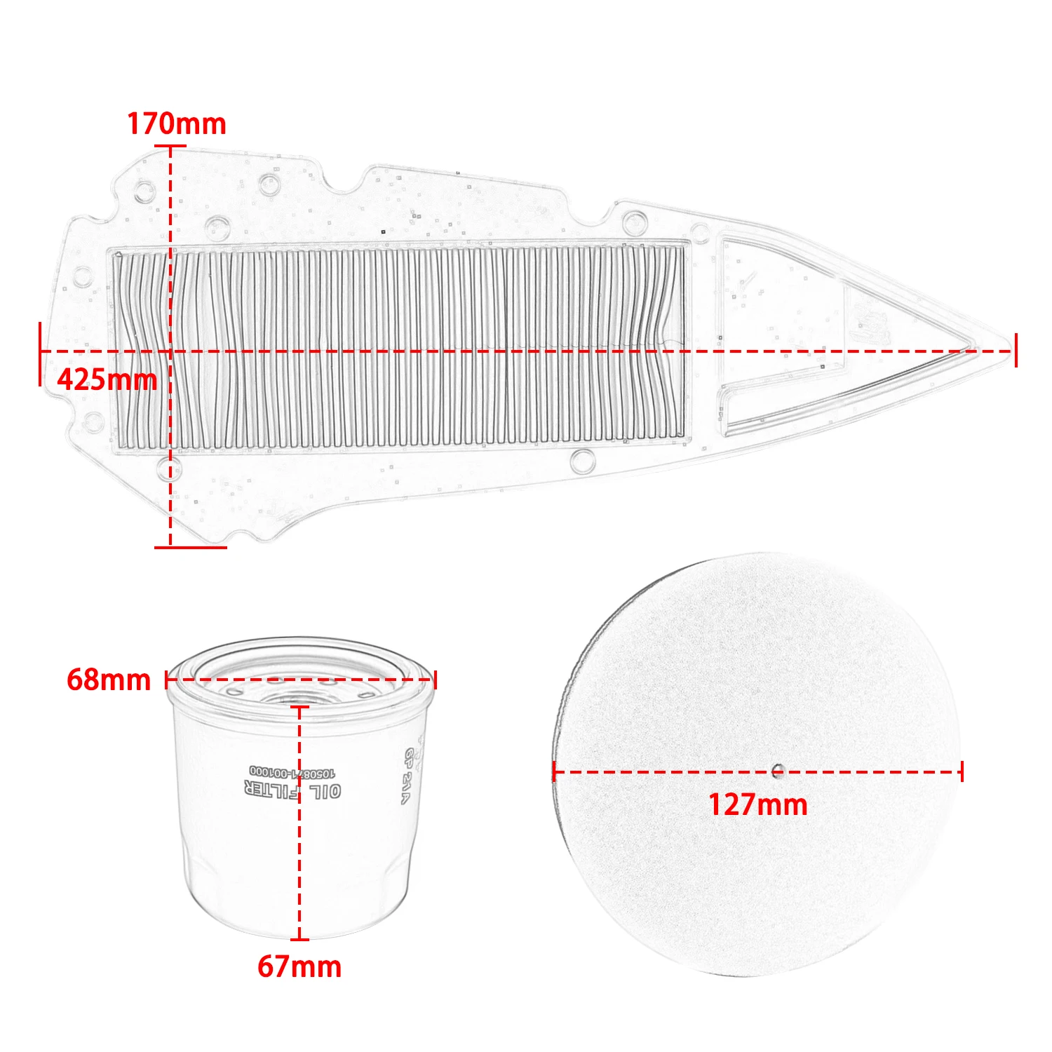 

Motorcycle Air Oil Filter Engine Intake Sponge Cleaner For Zontes ZT368M ZT368G ZT368K 368E 368D 368M 368G 368K ZT368E ZT368D