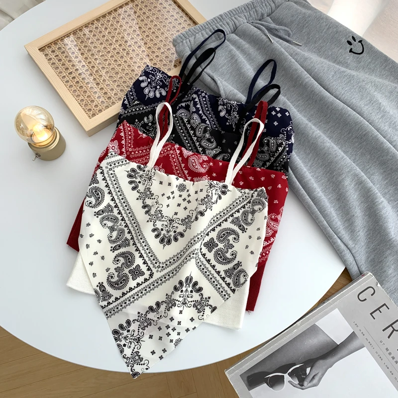 2025 Floral Tube Crop Tops Französisches Holz Ohr-Saum Camisole Damen Atmungsaktive Tank Tops Zurück-schöne Unterwäsche für den Sommer