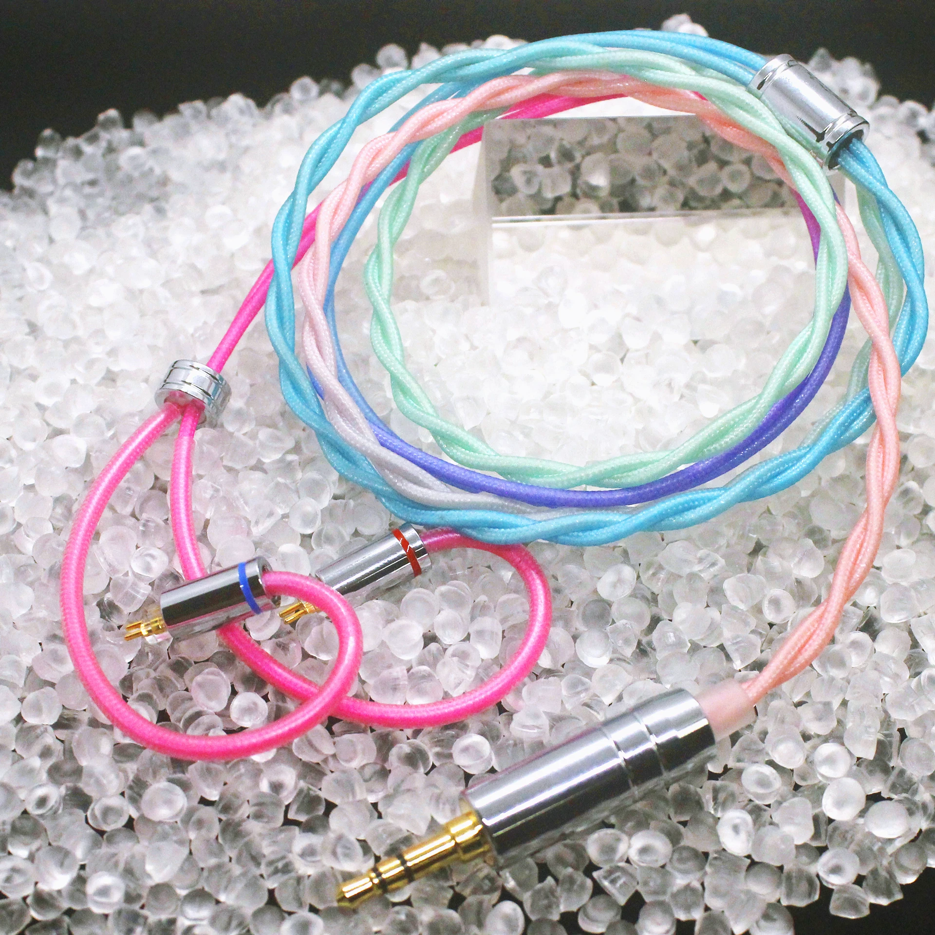 Butfast Rainbow Nylon Braided IEM Cable, 2 Core OCC Silver Plating Earphone Cable Headphone cable 3.5mm/4.4mm-0.78mm mmcx