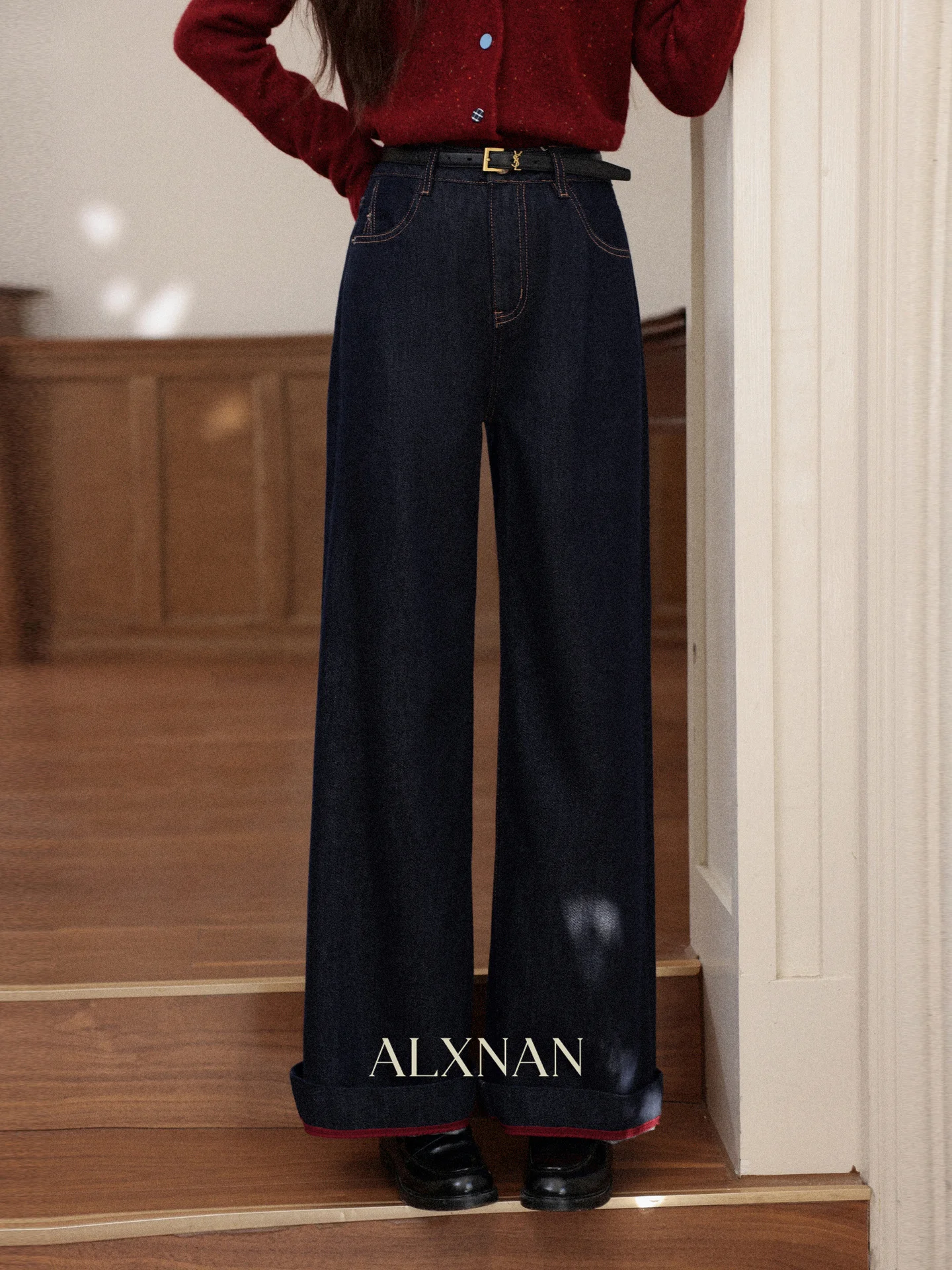 

Женские джинсы Deep Blue с высокой талией и широкими штанинами, осенне-зимние, свободного кроя, прямые, в стиле ретро, утягивающие, уличная мода