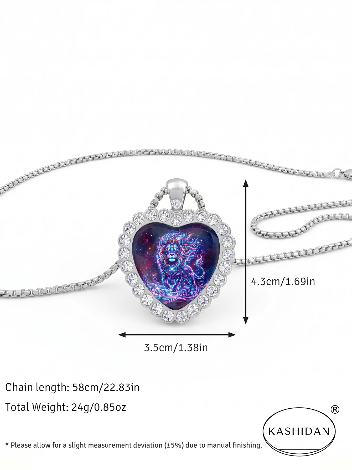 Vintage Silver Color Heart Pendant Necklace Constellation Leo Lion Astrology Galaxy Necklace Gift for Her