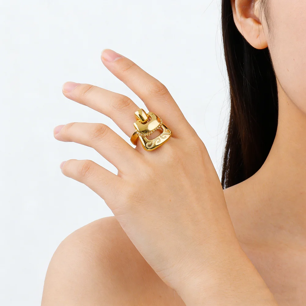 Neues Extravagantes Schmuckset Dubai Goldfarben Große Halskette Ohrringe Armband Ring Sets Brautschmuck 24k Vergoldeter Schmuck Geschenke – Detail 9