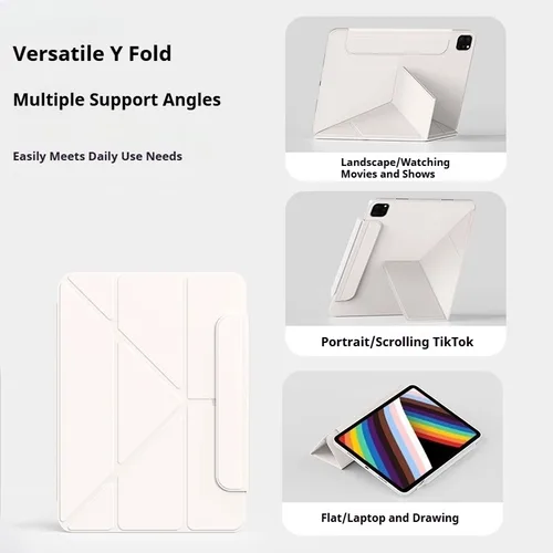 Imagen 2 del producto RBP Funda plegable en forma de Y magnética iPad A16 10/11a generación, iPad Pro 11 13 12,9 Air 11 Air4/5 mini 6 con cubierta desmontable magnética