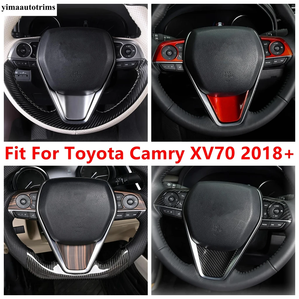 

Steering Wheel Frame Decoration Cover Trim ABS Matte / Carbon Fiber / Red Accessories Interior For Toyota Camry XV70 2018 - 2022