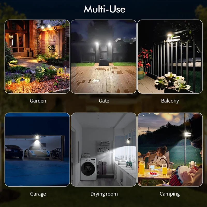 

ABVA-Clip On Solar Motion Lights Outdoor Waterproof With 800LM, 3 Color Temperature USB & Remote Control, 2 Pack Solar Light