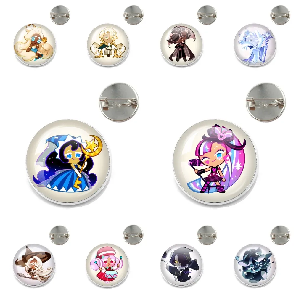 Juego Cookie Run Kingdom insignia tipo mágico galleta hombre insignia de cristal broches hechos a mano para mochila ropa accesorio Pin de solapa