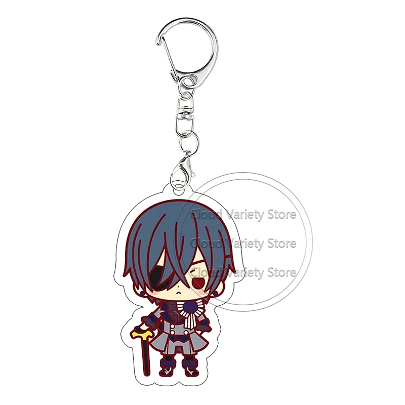 Black Butler Acrylic Keychain Grell Sutcliff Ciel Keyring Alois Trancy Bag Pendant Decor Accessories Anime Cartoon Birthday Gift view 5