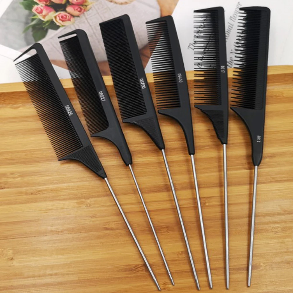Professional Hair Tail Comb Salon Cut Comb Styling Stainless Steel Spiked.