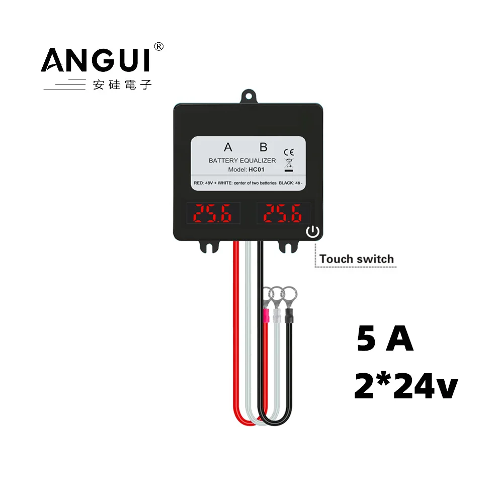 ANGUI Batterij-equalizer Actief 48V BM202S HC01 24V LED-display 2 x 24V Loodzuurgelbatterijen Serie Balancer 2S Actief NCM 48V