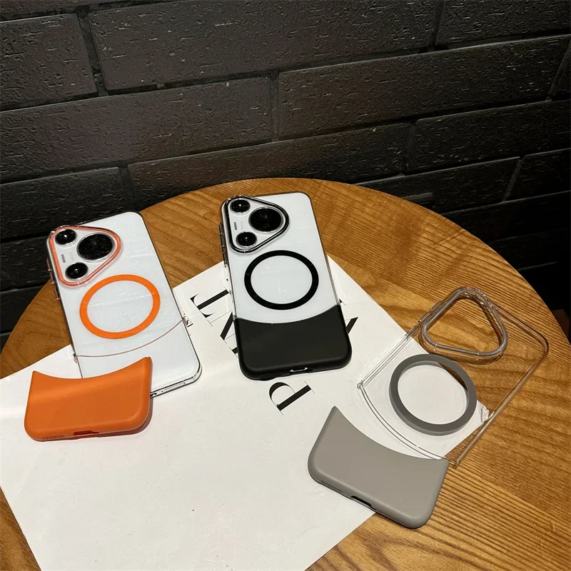 color blocked magnetic phone case for Huawei Pura 70 Pro Plus Ultra Magsafe wireless charging anti fall protection cover bumper