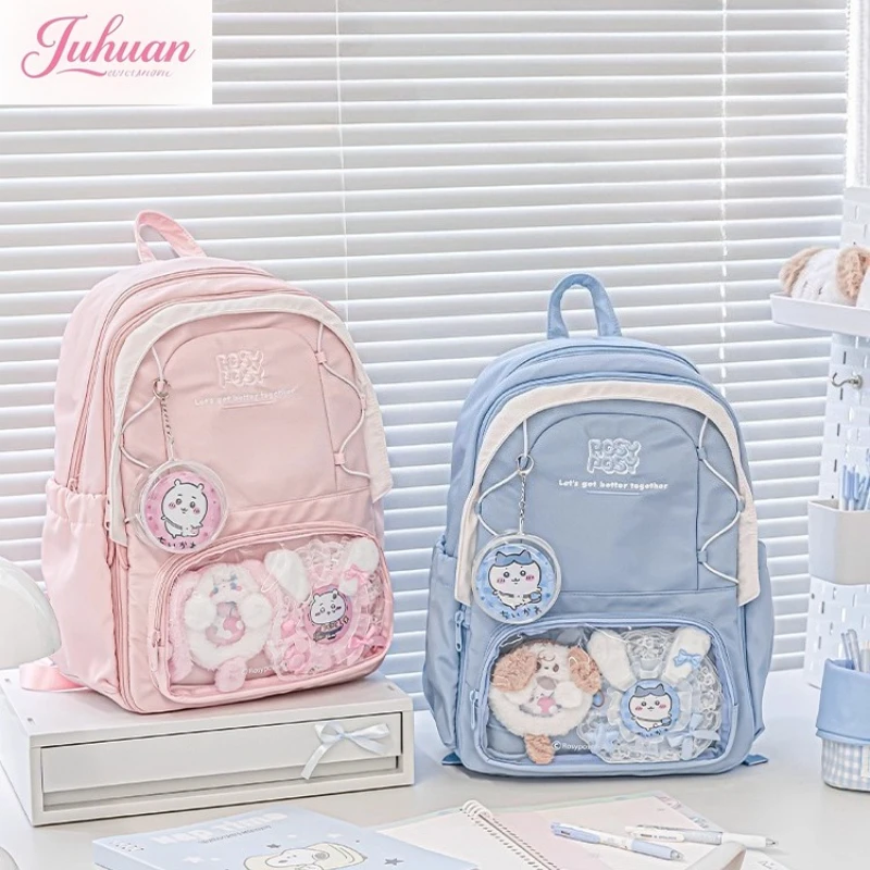 

Sweet Transparent Pain Window Ltabag Women's Large-capacity College Schoolbag Travel Lightweight Backpack School Opening Gift