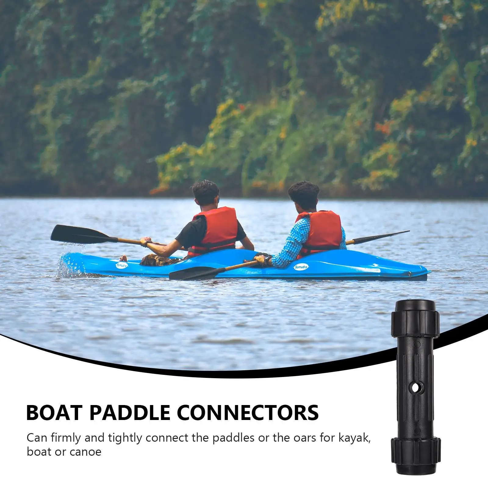 

2 Pcs Kayak Connector Paddle Adjustable Oars Shaft Black Abs Replacement Boat Paddle Connectors Thickened Design Durable