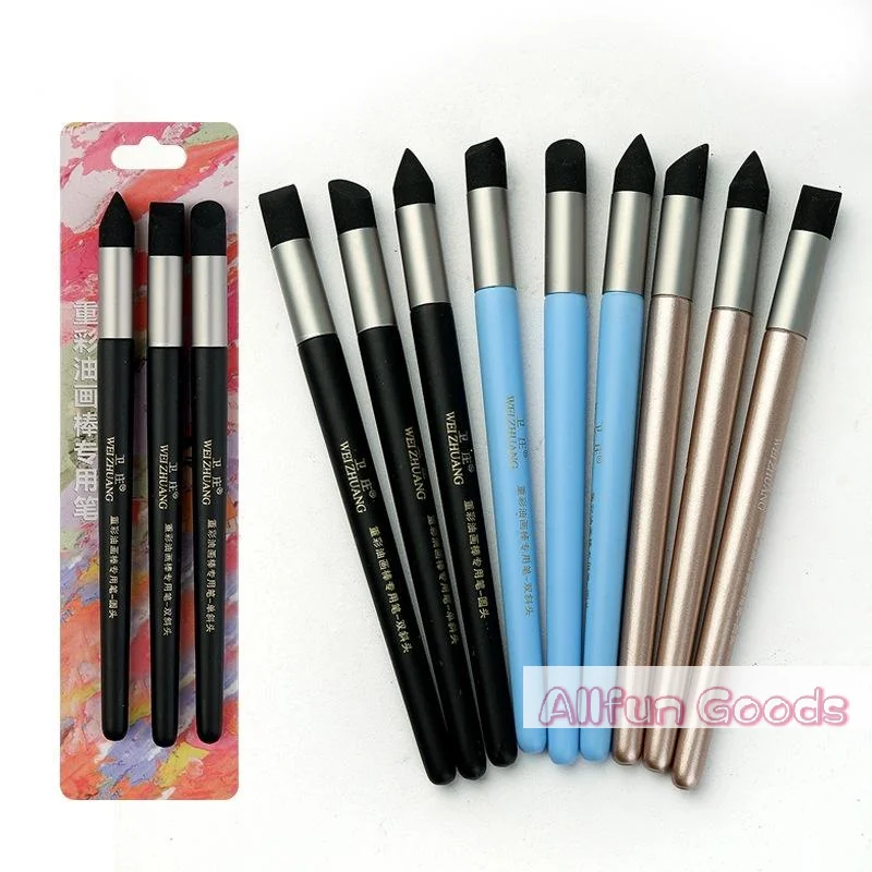 Fotografia 4: [TG835]2/3 Peças de Esponjas Macias para Mistura, Canetas de Esfumar para Pastel a Óleo com Pontas de Vários Formatos para Artistas, Desenho e Pintura