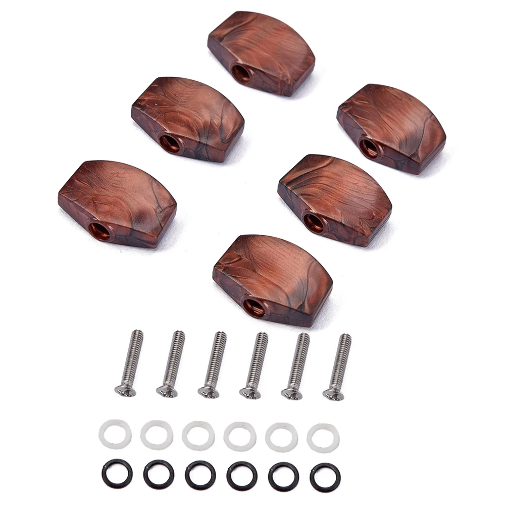 Guitar Tuning Peg Botões, Tuning Pegs Knobs, Cabeças de máquina para guitarra, 6 pcs por conjunto