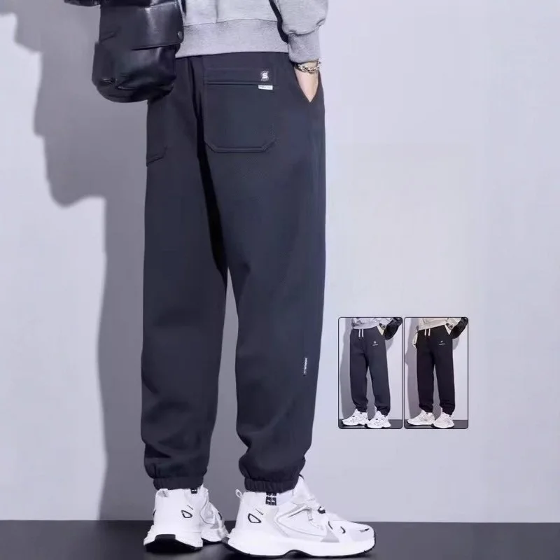 

Loose Men's Sweatpants Autumn Winter Faionable Casual Pants Polyester Fiber Men's Loose Fit Trousers Street Sle Polyester...