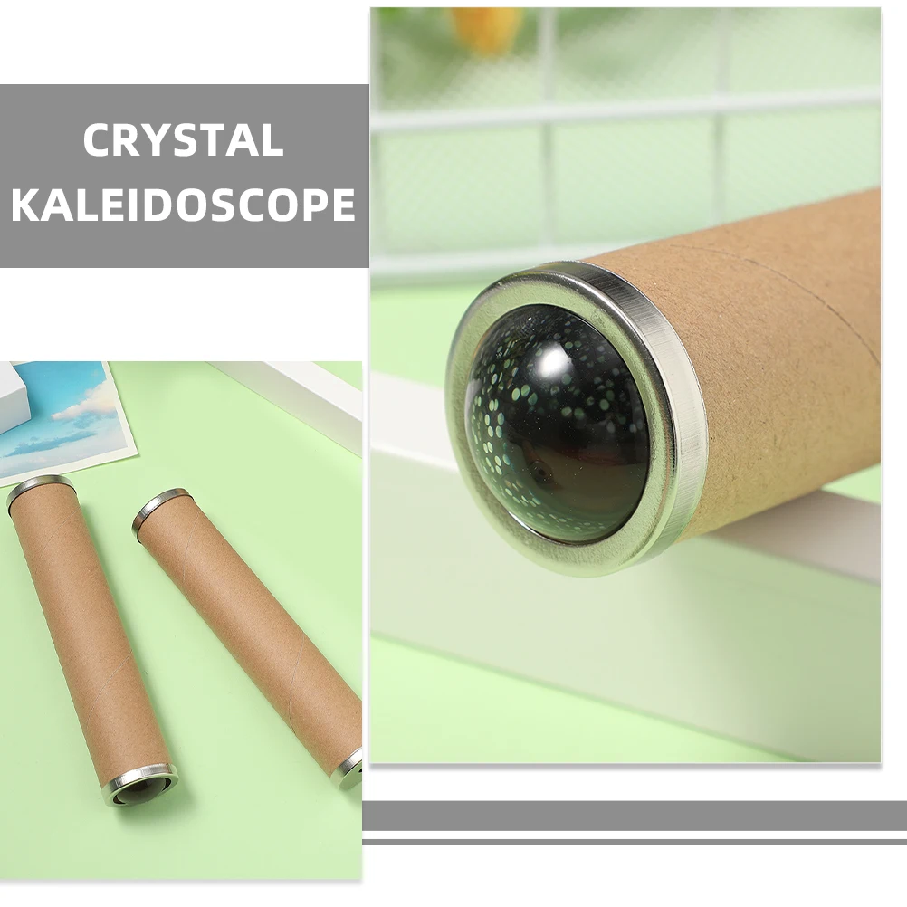 2pcs Diy Kaleidoscope Kit Handmade Paper Tube Craft Set For Kids Crystal Ball Design Color Science Experiment Homemade
