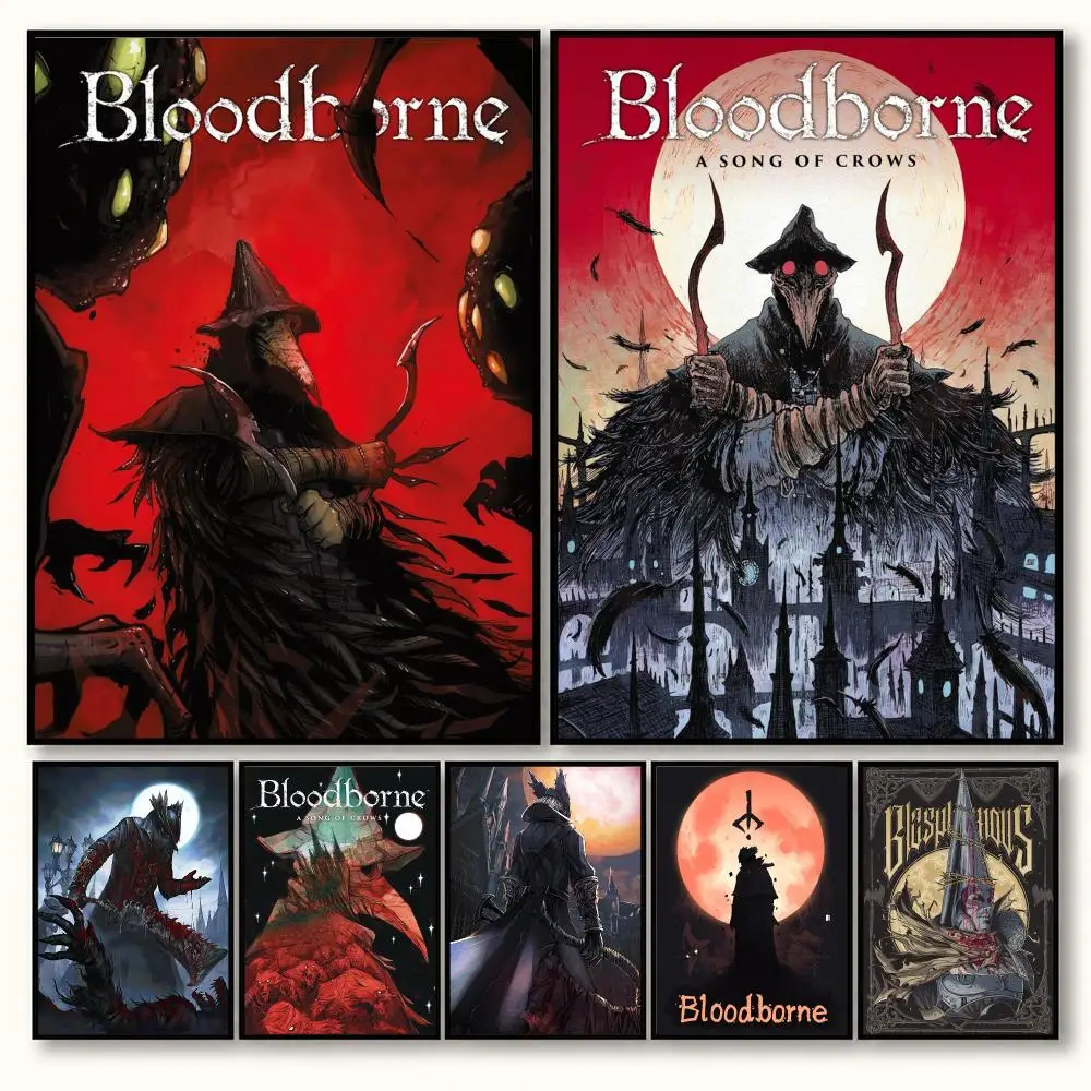 bloodborne Gothic Action RPG Video Game Victorian Retro Poster Decorative art prints for the home, holiday gifts, unframed