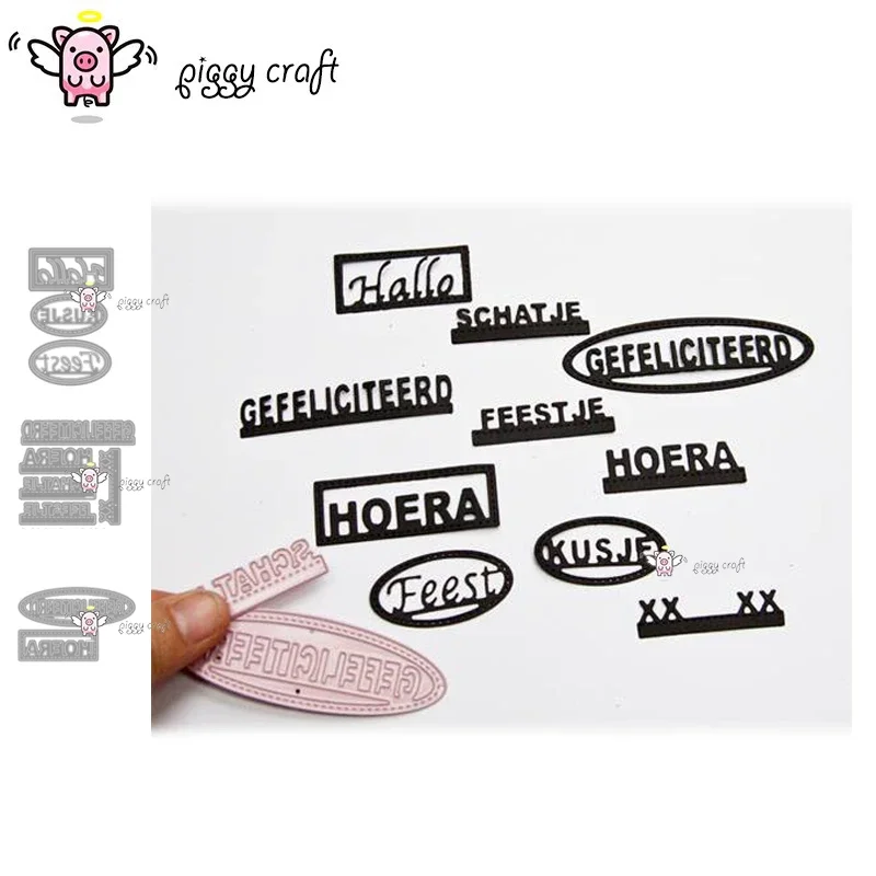 Piggy Craft metal cutting dies cut die mold Various shapes letter frame Scrapbook paper craft knife mould blade punch stencils