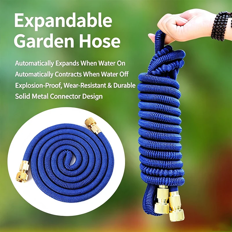 3X Expandable Garden Hose Flexible Water Pipe Solid Brass Connector Explosion Proof Magic Hose for Car Washing Garden Irrigation