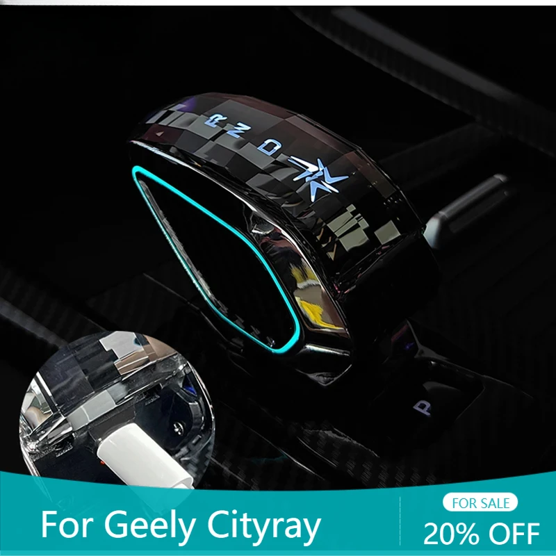

For Geely Cityray 2024 2025 Car Styling Crystal Gear Interior Modification with Gear Light Gear Shift Head Auto Accessories