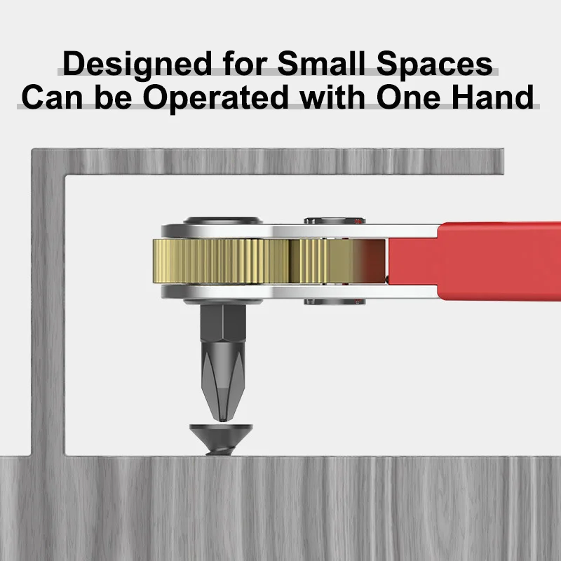 BROPPE Two-ways Right Angle Ratchet Screwdriver Multifunctional  Flat-blade Screwdriver Head Socket Set Tool Parts