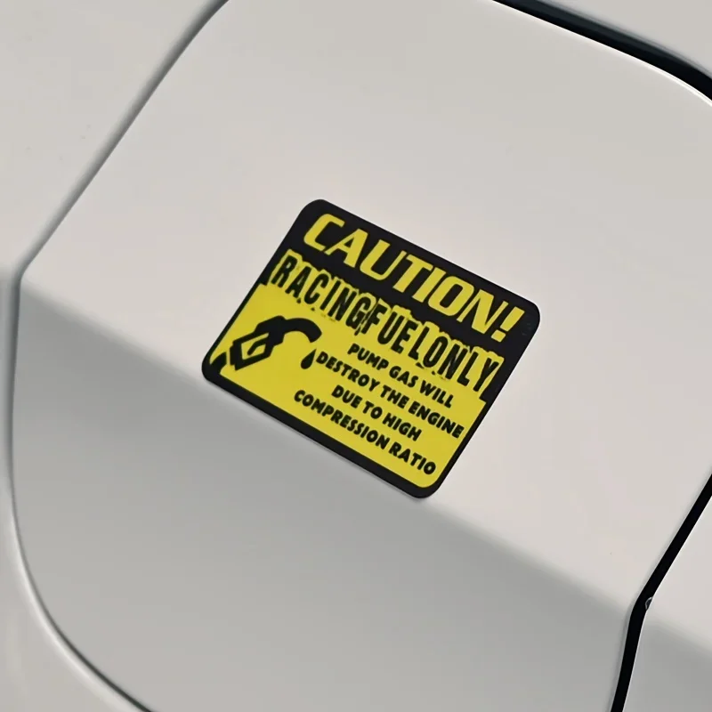 "Caution! Racing Fuel Only" Car Sticker, Performance Auto Decal for Racing Enthusiasts