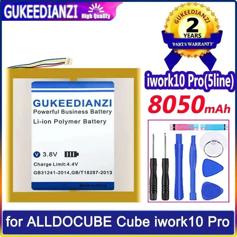 

Легкий аккумулятор для планшета Alldocube Cube iwork10 Pro Pro, 5 проводов, 8050 мАч
