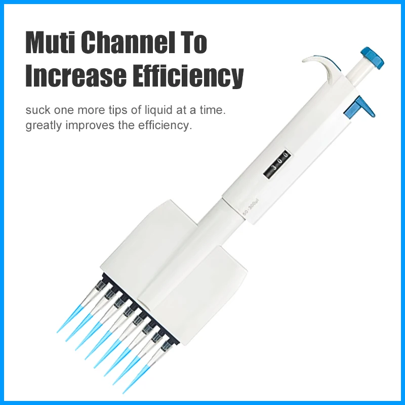 WESTTUNE Multichannel Pipette Accurate and Calibrated Micropipette Mechanical Adjustable Volume TopPette Pipettor 8/12 Channels