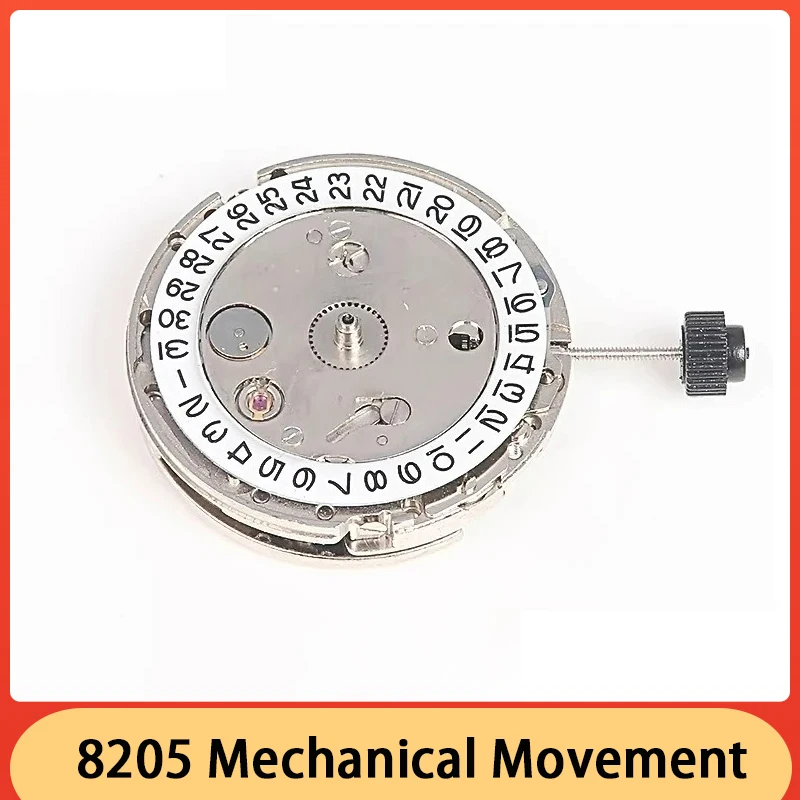 New Original China 8205 Movement Red Wheel Automatic Mechanical Movement Gold Machine Silver Machine Single Calendar Movement
