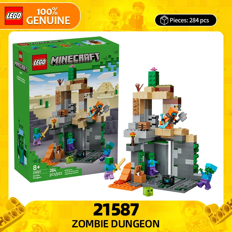 

Lego Minecraft Series 21587 Zombie Dungeon детская головоломка для мужчин и женщин строительные блоки игрушка Рождественский подарок