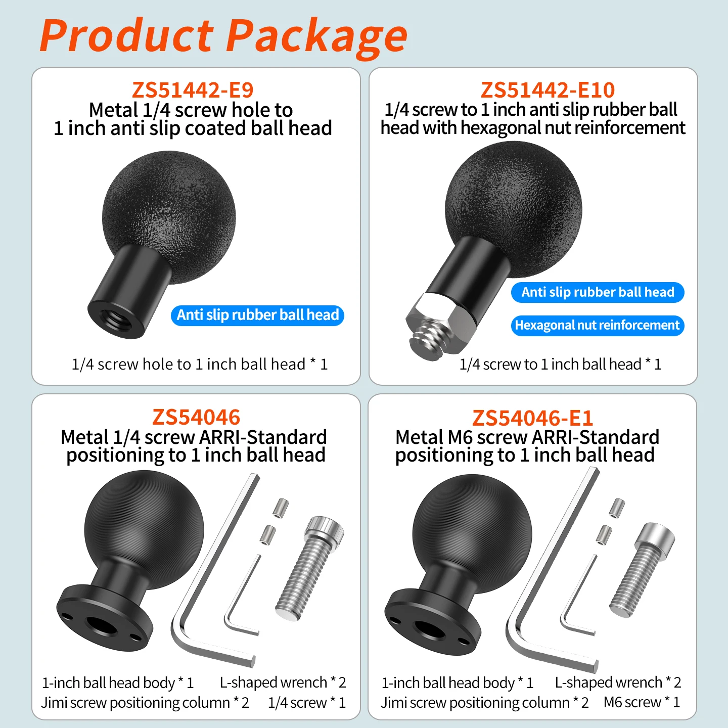 Aluminium 1 Zoll Kugelkopf-Adapter 1/4 M6 ARRI Positionierungsschraube Motorrad Fahrrad Handy GPS-Halterung für Gopro Insta360 Kamera – Detail 21