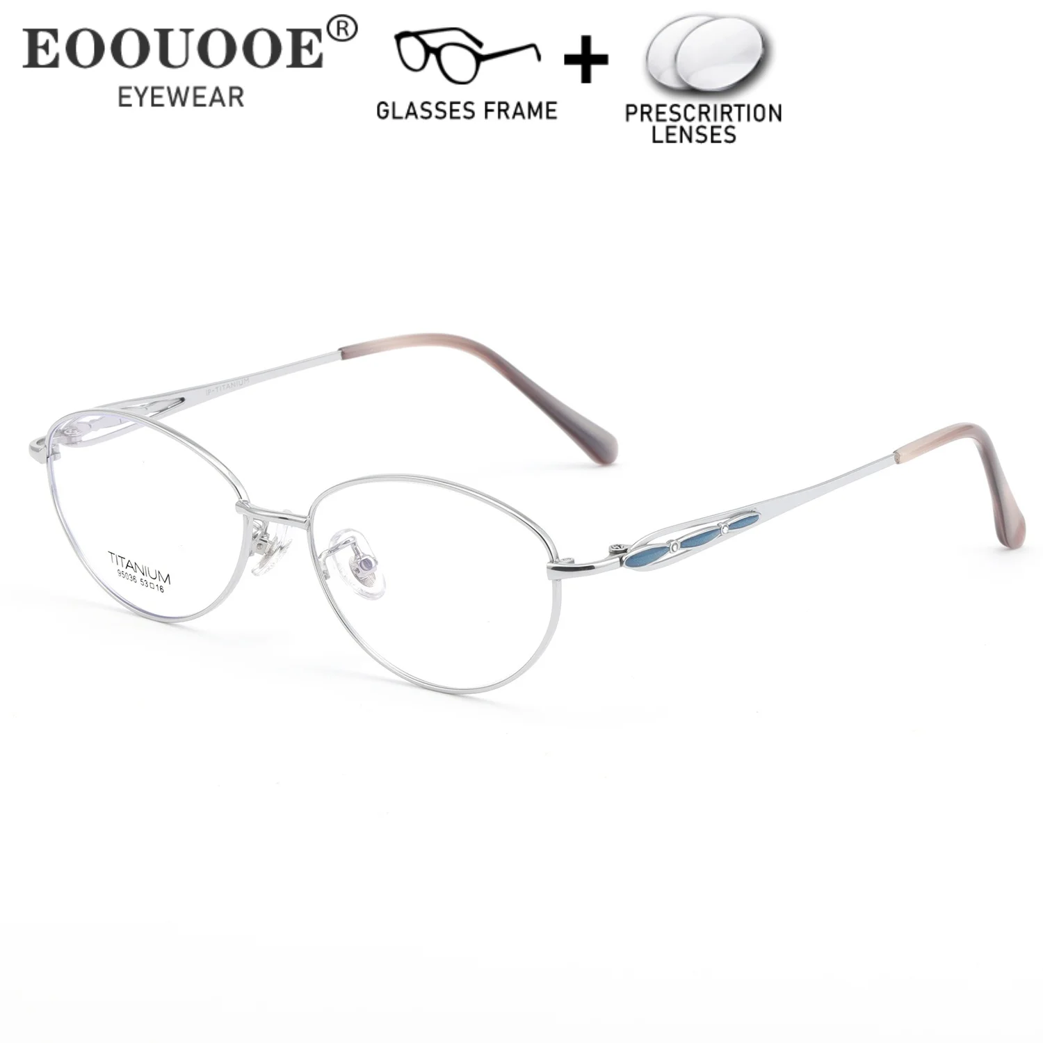 نظارات بصرية للنساء من التيتانيوم النقي مع عدسات طبية لقصر النظر وطول النظر كمبيوتر تقدمي مضاد للانعكاس #5