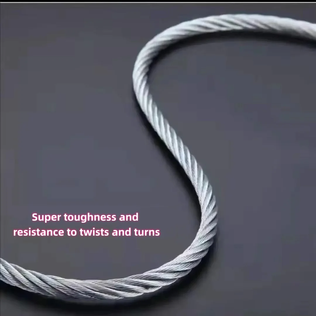 2.5mm Ideal Security SK7112 Garage Door Extension Cable Kit 2 Galvanized Steel Braid Cables, S Hooks