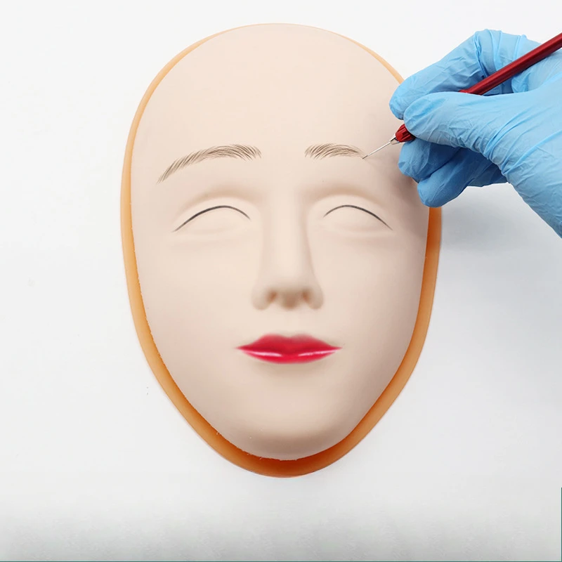 5D Embroidered Silicone Stereoscopic Facial Mask for Beginners with Eyebrow Eye and Lip Practice Detachable Simulation Mask Set