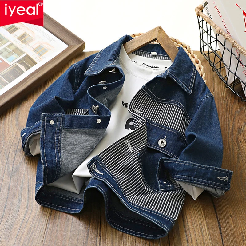 IYEAL 2024 Spring Newest Casual Classic Jean Outwear Children Boys Denim Jacket  Child Jackets Coat Kids Clothes Child Clothing