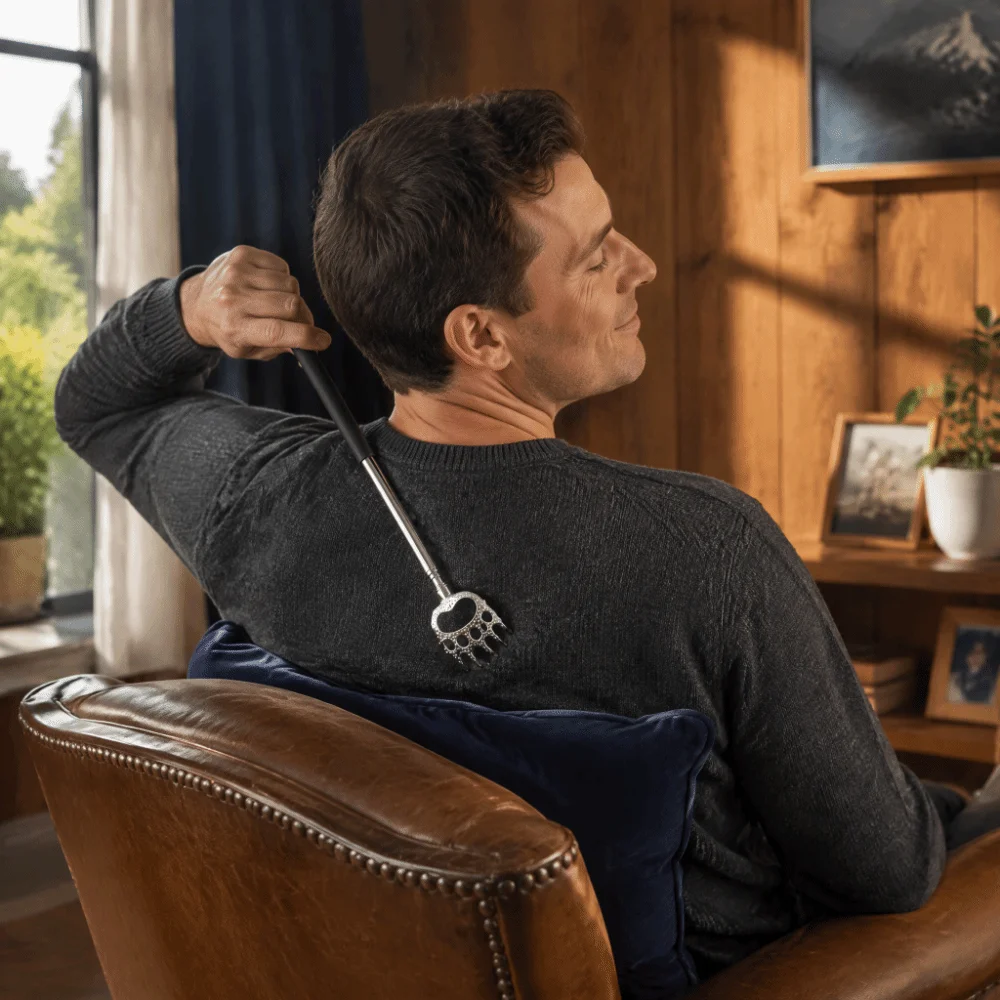 New Stainless Steel Bear Claw Back Scratcher Telescopic Extendable Head Massager PVC Handle Back Scratcher Head Back Legs Waist