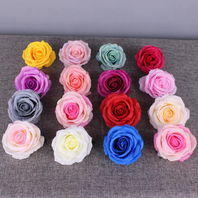 

10Pcs Simulation Rose Head Silk Flower Wedding Background Flower Wall Party Flower Arrangement DIY Rose Flower Wreath Home Decor