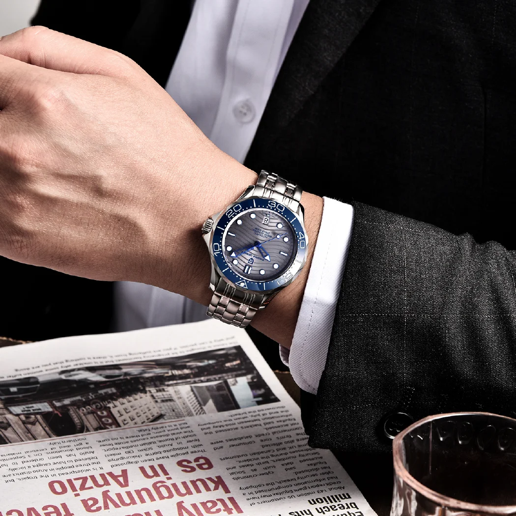 جديد باجاني ديزاين 1685 ساعات رجالية ساعة يد ميكانيكية للرجال ساعة أوتوماتيكية للرجال ياباني NH35A 20Bar ساعة غوص فولاذية