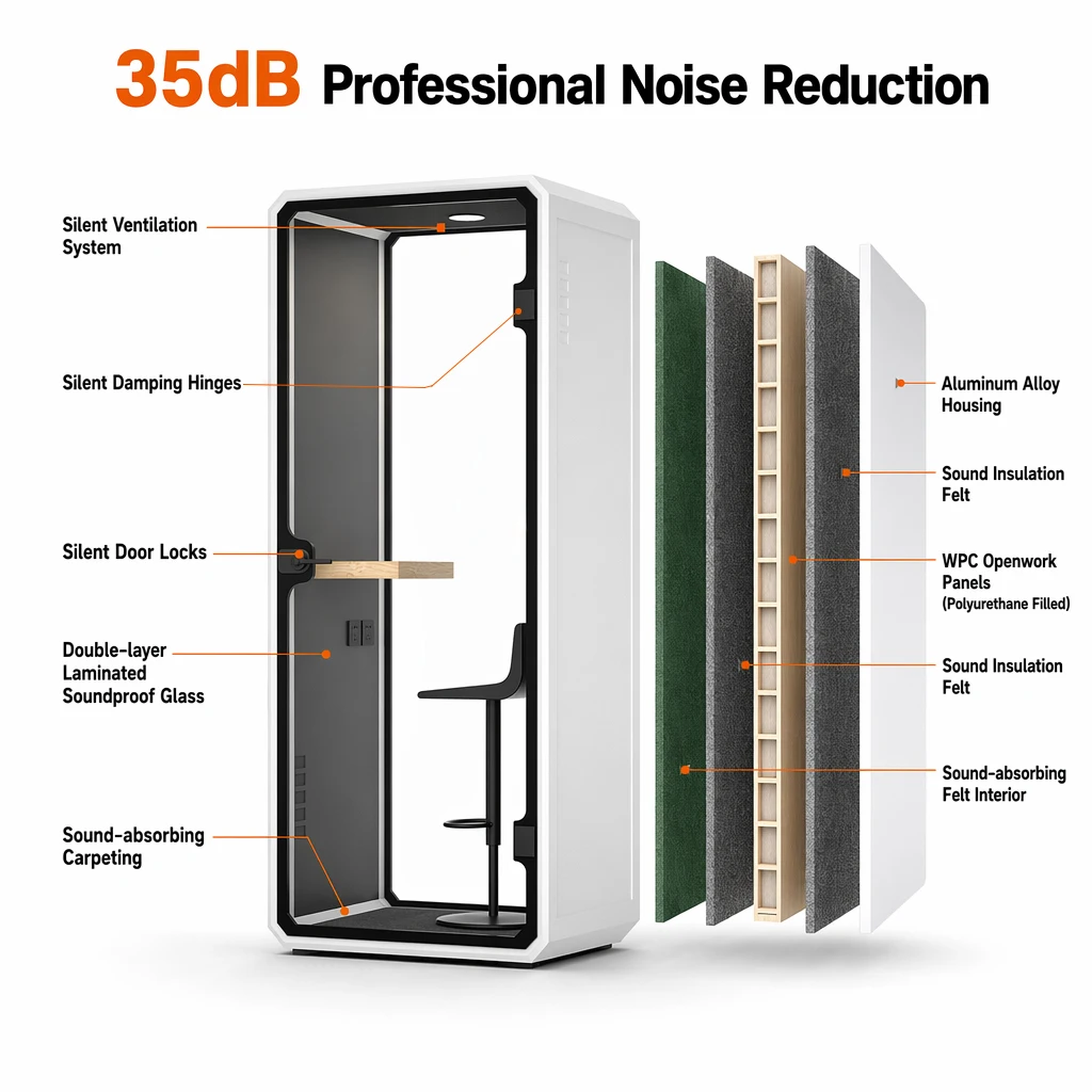 Hot Selling Factory Price Custom Privacy Pod Smart Soundproof Acoustic Privacy Booth for Office Study Work Privacy Pod